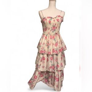 LoveShackFancy for Target Floral Smocked Tiered Maxi Dress Cottagecore Size S